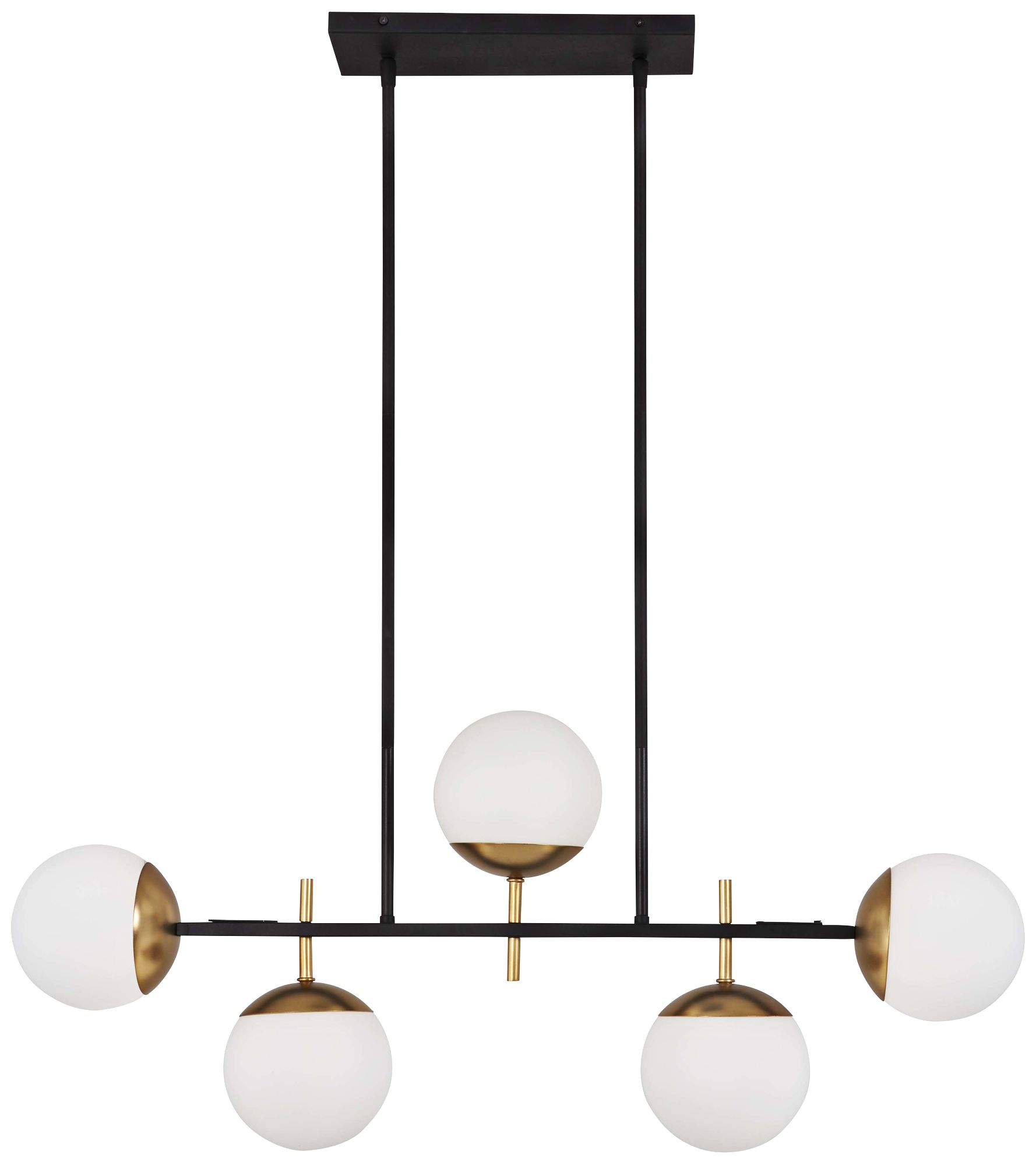 George Kovacs Alluria 5-Light Weathered Black and Gold Linear Chandelier