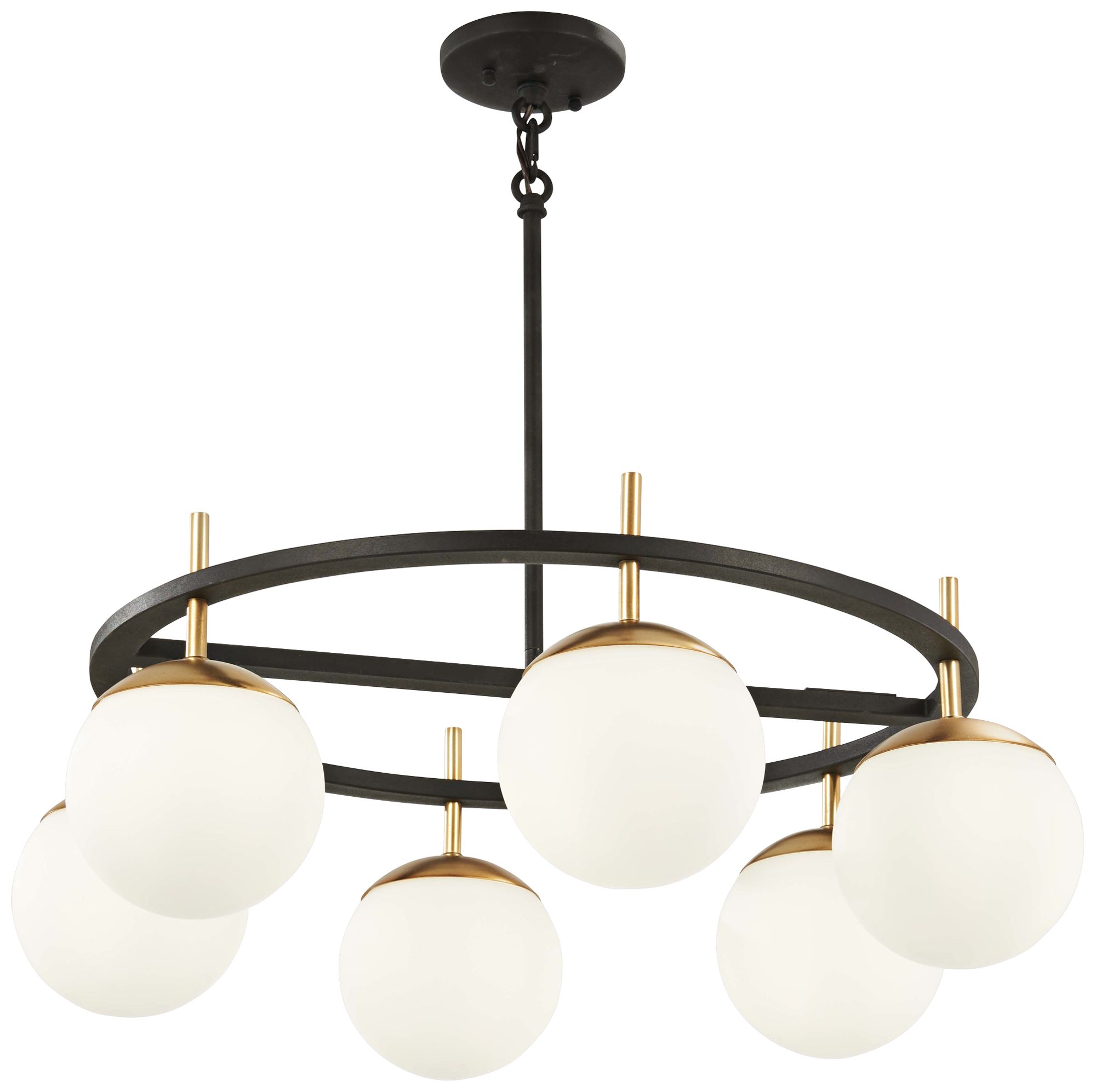 Image 2 George Kovacs Alluria 6-Light Weathered Black and Autumn Gold Pendant