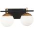 George Kovacs Alluria 8 1/2" High Black and Gold 2-Light Wall Sconce