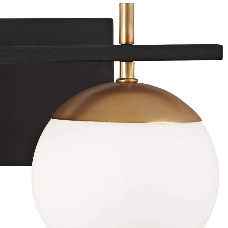 Image 3 George Kovacs Alluria 8 1/2" High Black and Gold 2-Light Wall Sconce more views