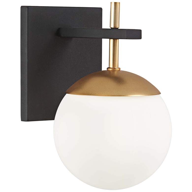Image 1 George Kovacs Alluria 9 3/4 inch High Black and Gold Wall Sconce