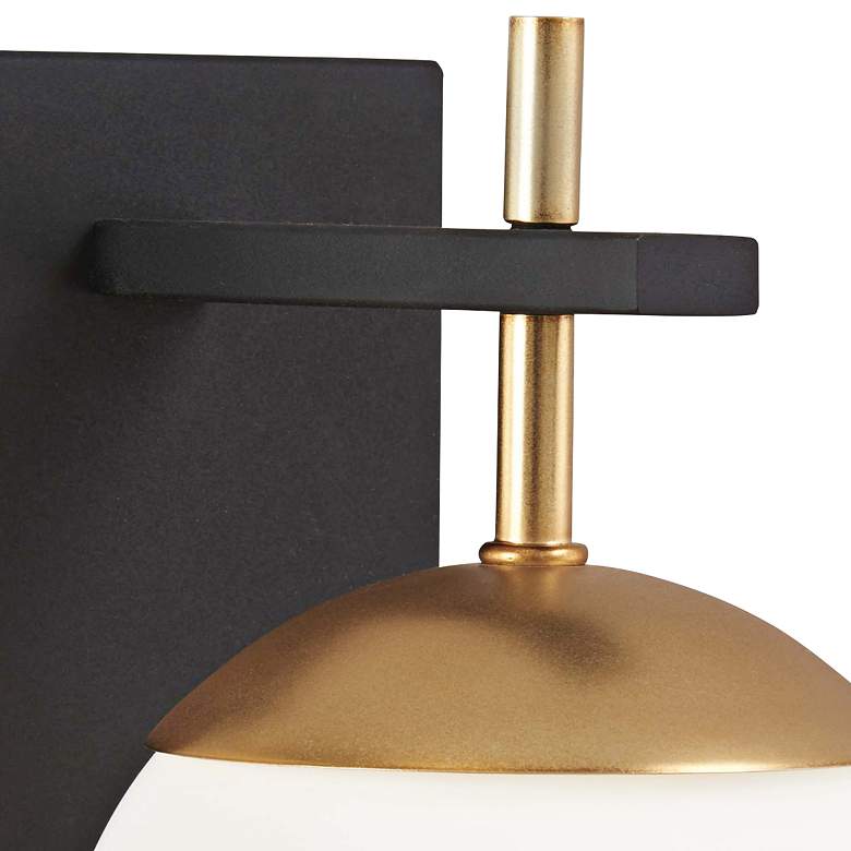Image 2 George Kovacs Alluria 9 3/4" High Black and Gold Wall Sconce more views