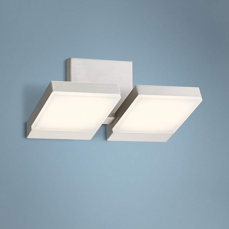 Image 1 George Kovacs Angle 13 1/2" Wide LED Nickel Bath Light