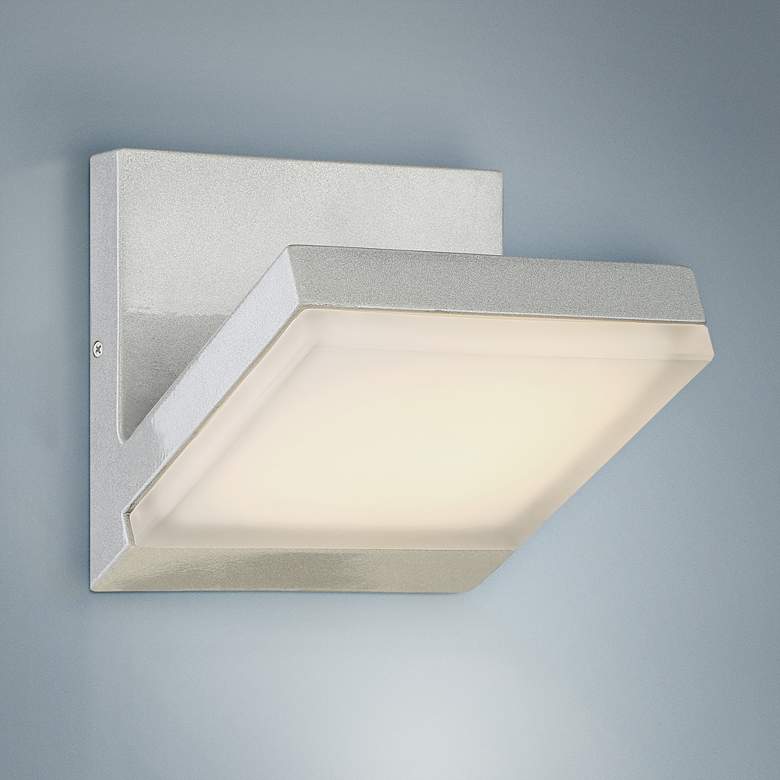 Image 1 George Kovacs Angle 7 1/4"H LED Silver Dust Wall Sconce