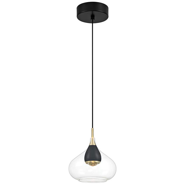 Image 1 George Kovacs Arabesque LED Coal and Brushed Gold Mini-Pendant