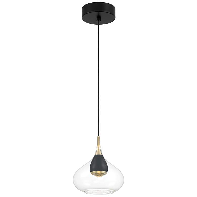 Image 2 George Kovacs Arabesque LED Coal and Brushed Gold Mini-Pendant more views