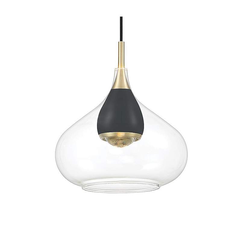 Image 3 George Kovacs Arabesque LED Coal and Brushed Gold Mini-Pendant more views