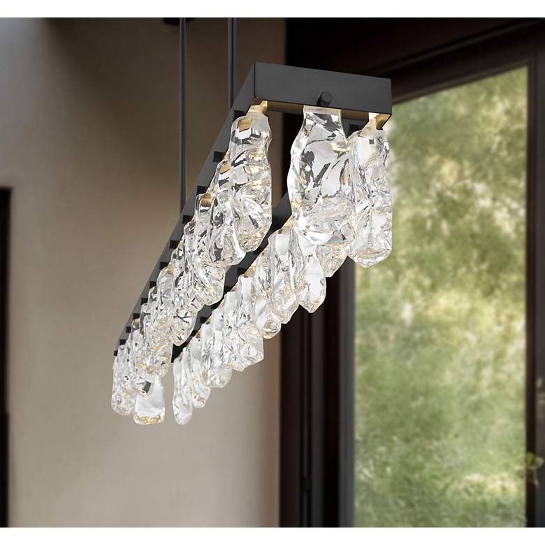 Image 3 George Kovacs Artic Glacier LED Black Island Chandelier with Clear Crystals more views