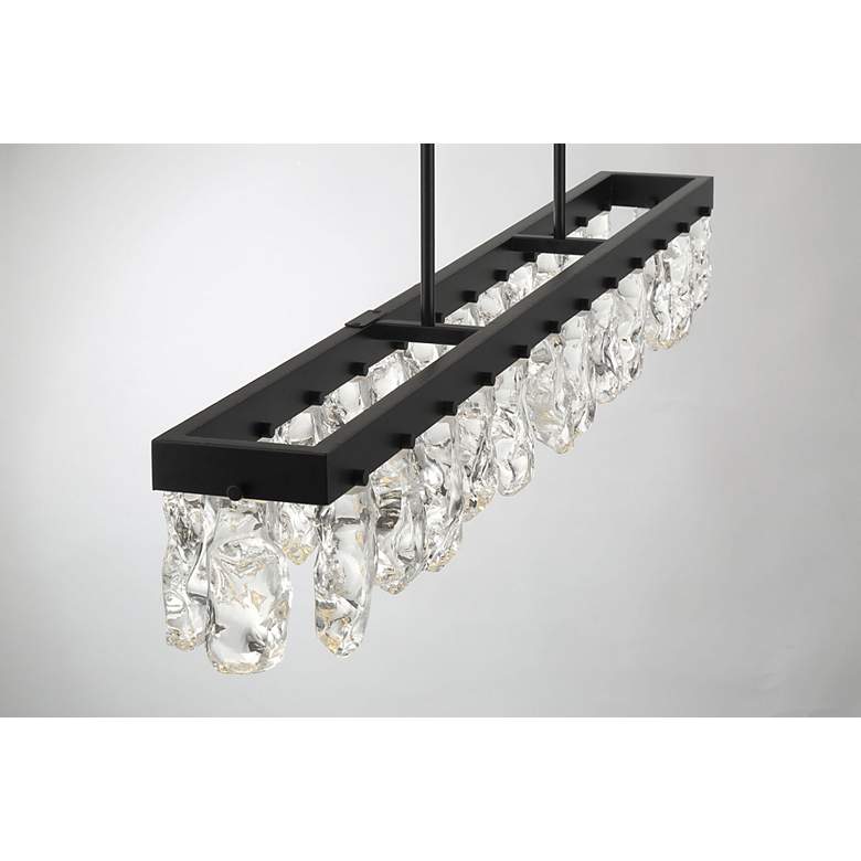 Image 6 George Kovacs Artic Glacier LED Black Island Chandelier with Clear Crystals more views