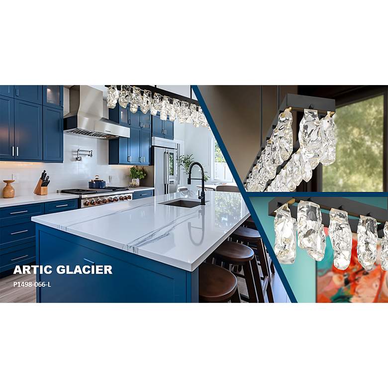 Image 7 George Kovacs Artic Glacier LED Black Island Chandelier with Clear Crystals more views
