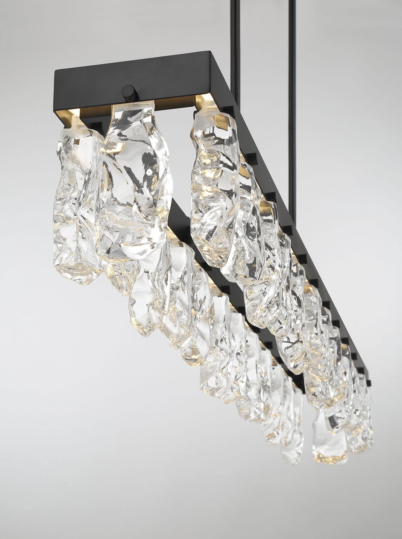 George Kovacs Artic Glacier LED Black Island Chandelier with Clear Crystals
