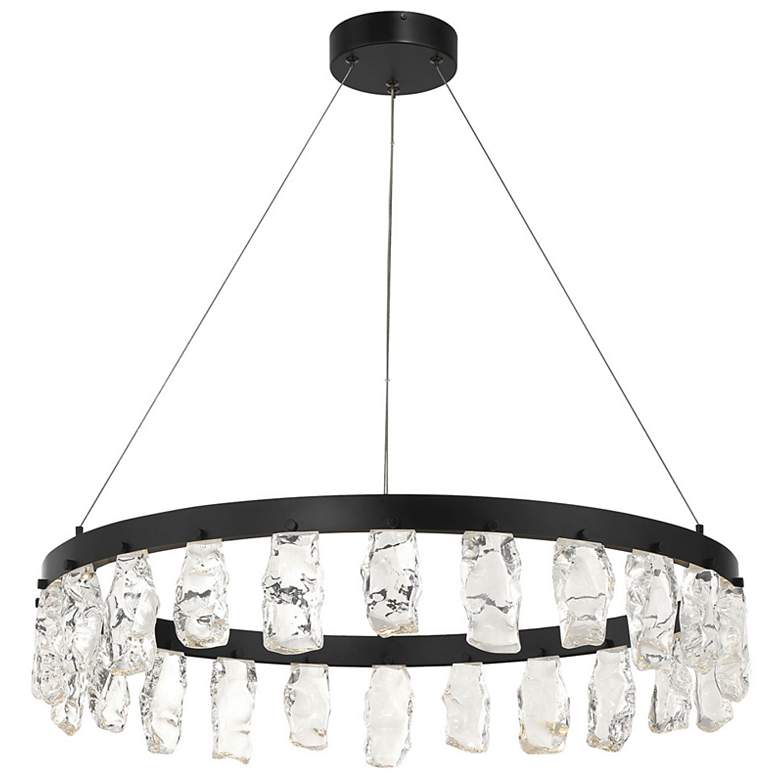 Image 2 George Kovacs Artic Glacier LED Black Pendant with Clear Crystal Accents