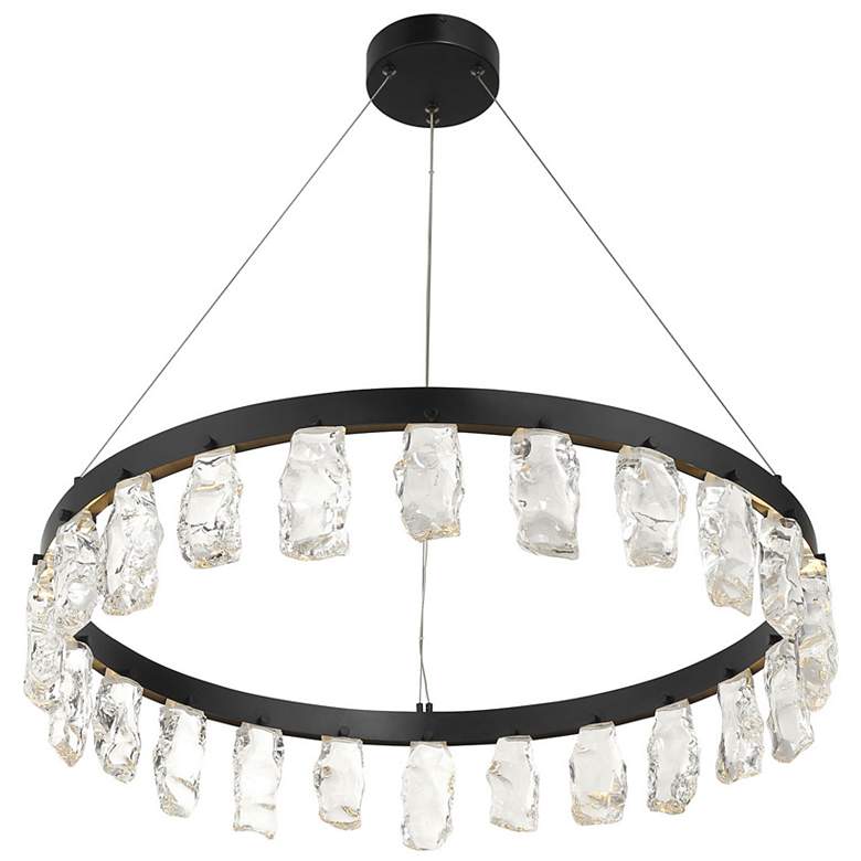 Image 3 George Kovacs Artic Glacier LED Black Pendant with Clear Crystal Accents more views