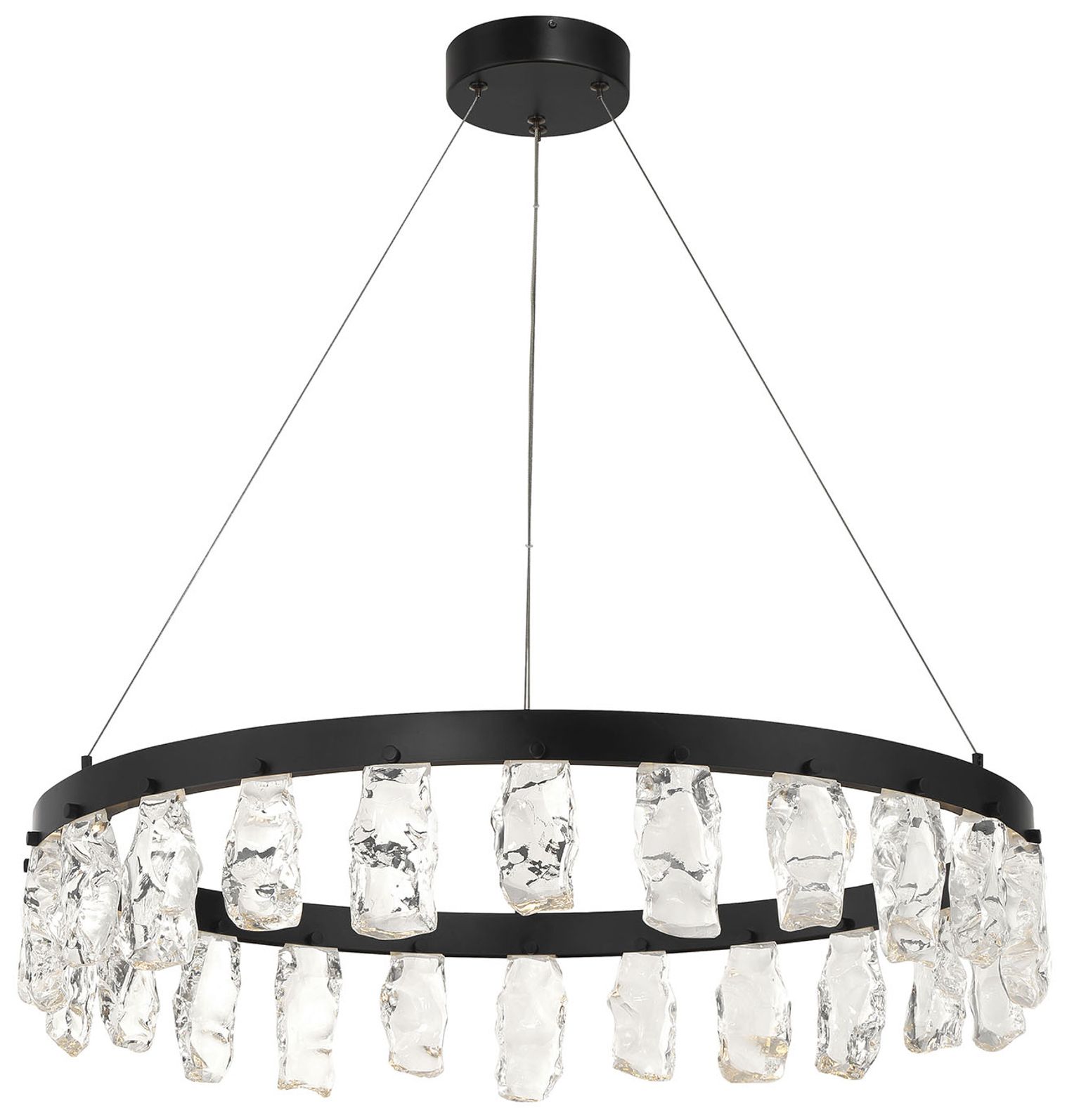Thumbnail2 of George Kovacs Artic Glacier LED Black Pendant with Clear Rock Crystal