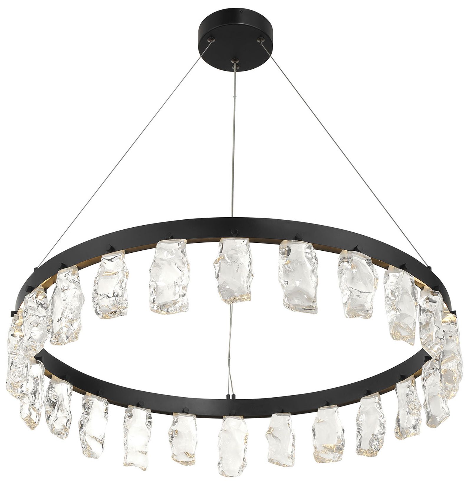 Thumbnail3 of George Kovacs Artic Glacier LED Black Pendant with Clear Rock Crystal more views