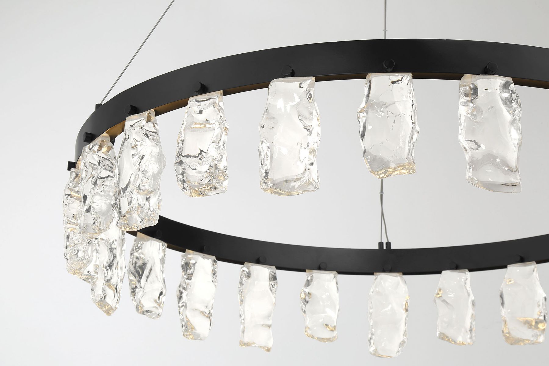 George Kovacs Artic Glacier LED Black Pendant with Clear Rock Crystal