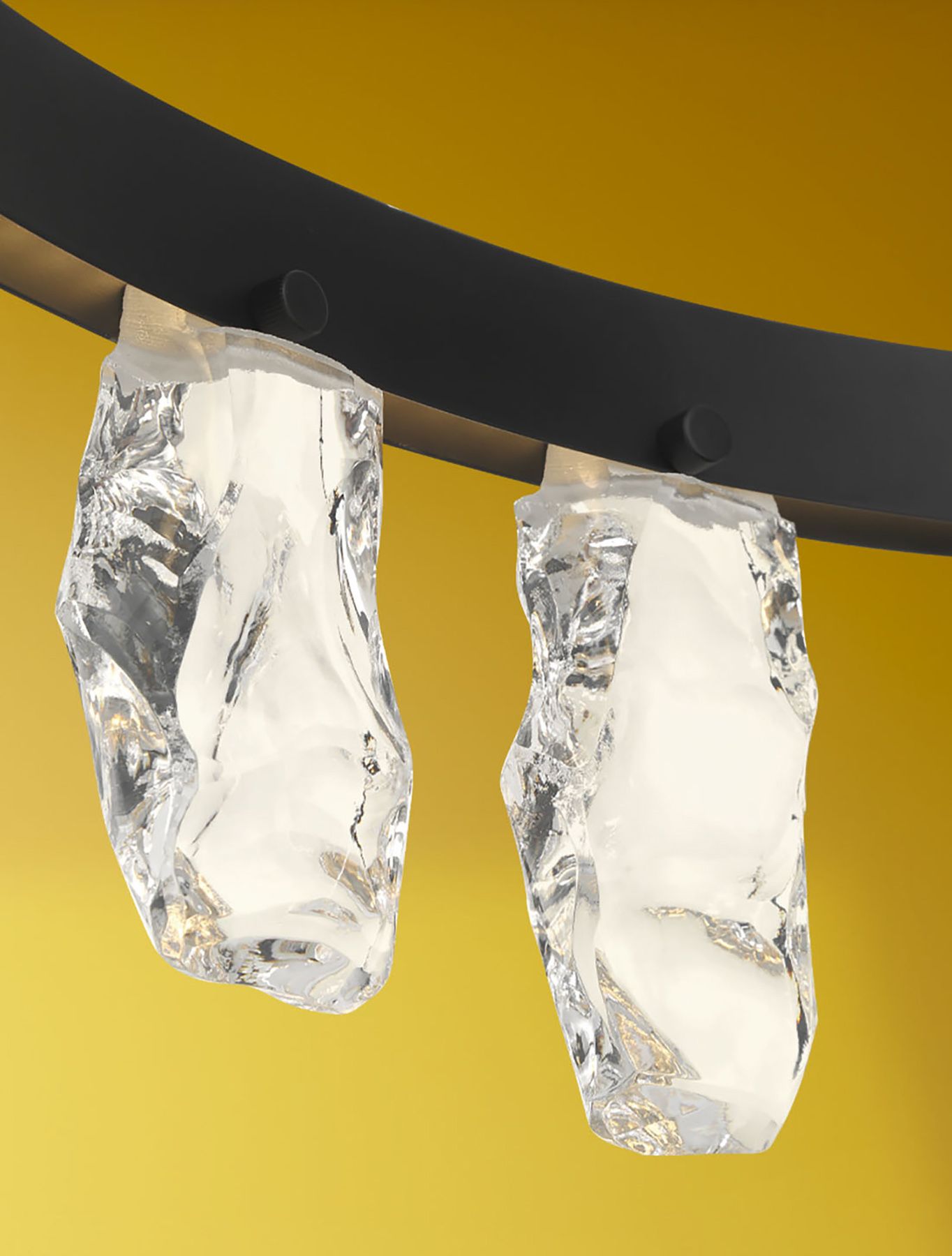George Kovacs Artic Glacier LED Black Pendant with Clear Rock Crystal