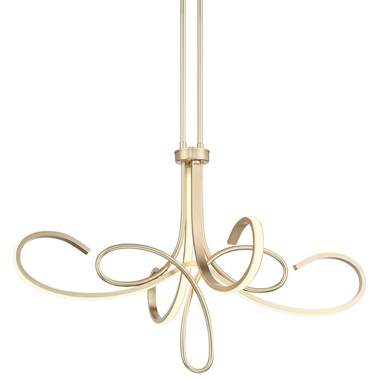 Image 1 George Kovacs Astor 32 inch Gold Modern LED Abstract Ribbon Chandelier