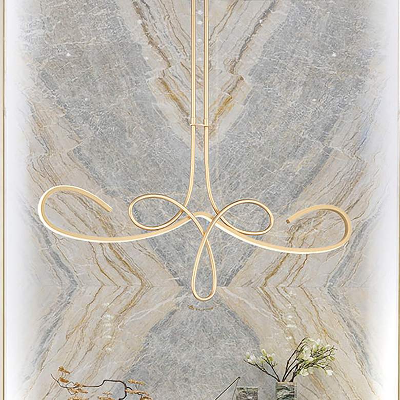 Image 1 George Kovacs Astor 38" Wide Soft Gold LED Island Pendant
