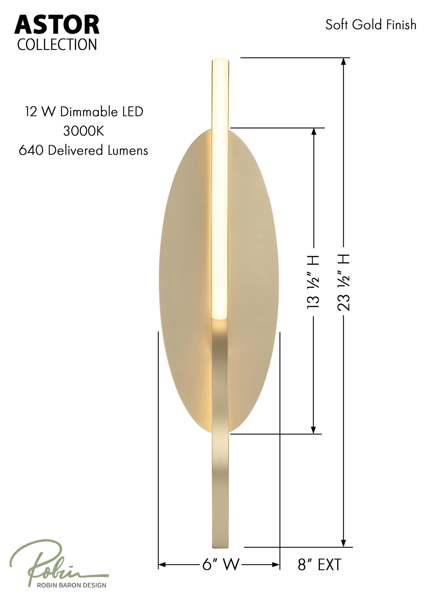 Image 7 George Kovacs Astor LED Soft Gold Wall Mount more views