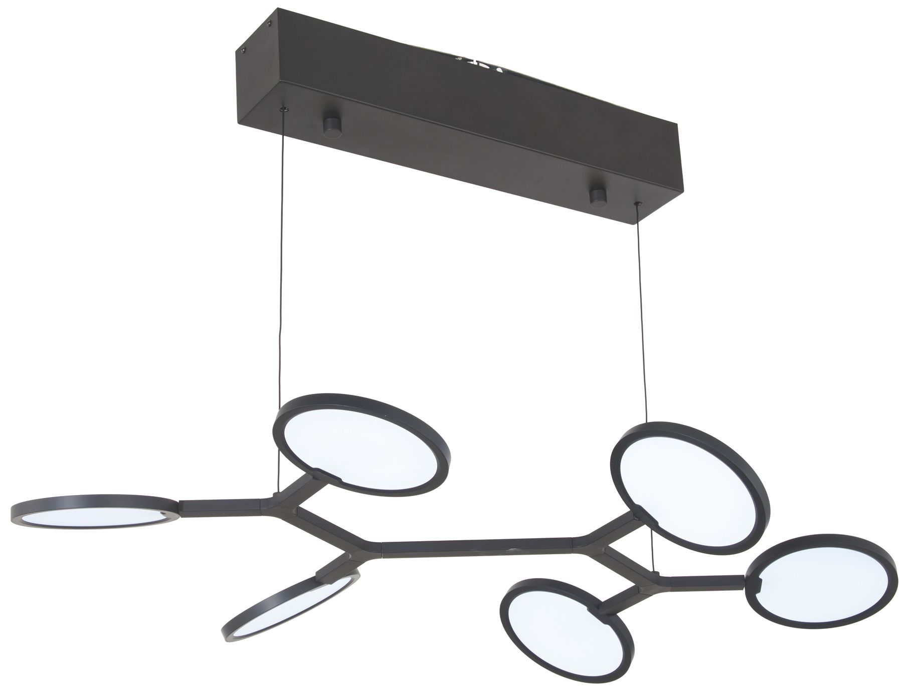 Thumbnail1 of George Kovacs Bandalore LED 37.75-in Black Linear Chandelier with Shade