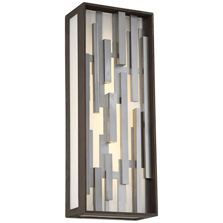 Image 1 George Kovacs Bars 17 inch High LED Bronze Outdoor Wall Light