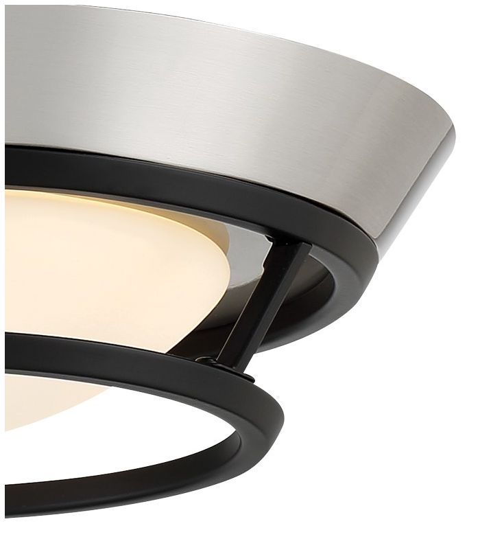 Image 3 George Kovacs Beam Me Up LED 11-in Coal Black and Brush Nickel Flush Mount more views