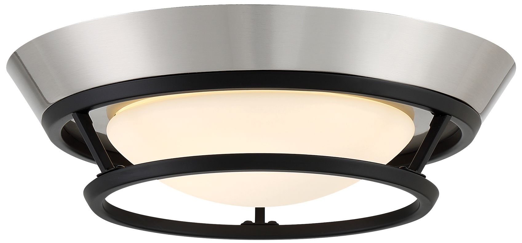 Image 4 George Kovacs Beam Me Up LED 11-in Coal Black and Brush Nickel Flush Mount more views