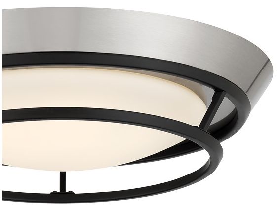 Image 2 George Kovacs Beam Me Up LED 14-in Coal Black and Brush Nickel Flush Mount more views