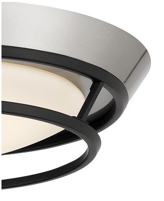 Image 3 George Kovacs Beam Me Up LED 14-in Coal Black and Brush Nickel Flush Mount more views