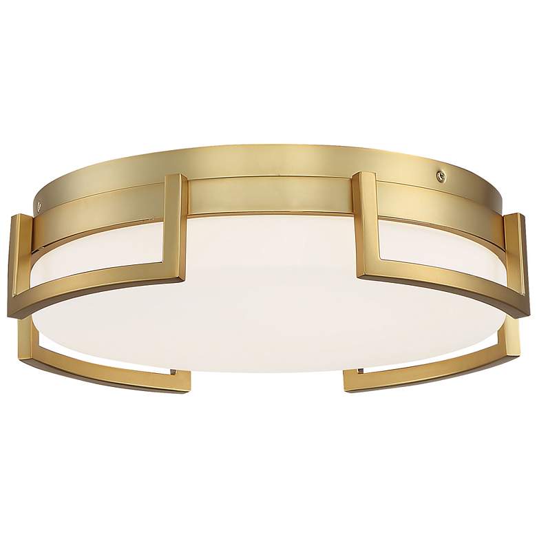 Image 2 George Kovacs Bezel Set 15" Wide Honey Gold LED Ceiling Light