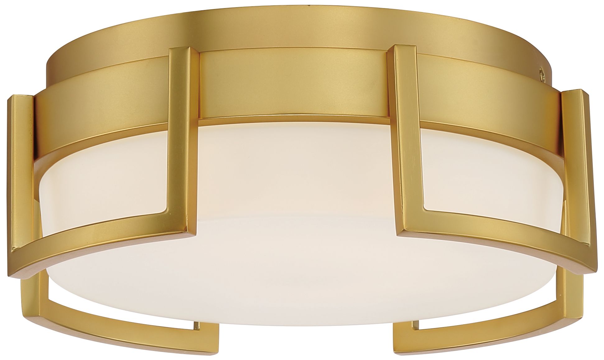 Image 2 George Kovacs Bezel Set LED 10-in Honey Gold Flush Mount