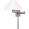 George Kovacs Boring Nickel Modern Plug-In Swing Arm Wall Lamp