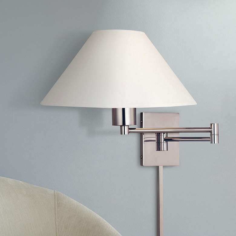 George Kovacs Boring Nickel Modern Plug-In Swing Arm Wall Lamp