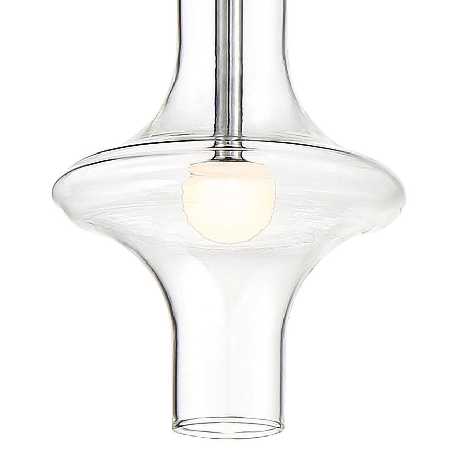 Image 3 George Kovacs Bottleneck LED Chrome Pendant with Clear Glass Shade more views