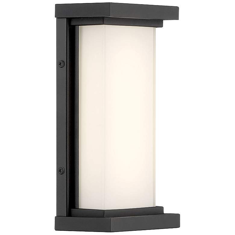 Image 1 George Kovacs Caption LED Black Outdoor Wall Mount with Glass Shade