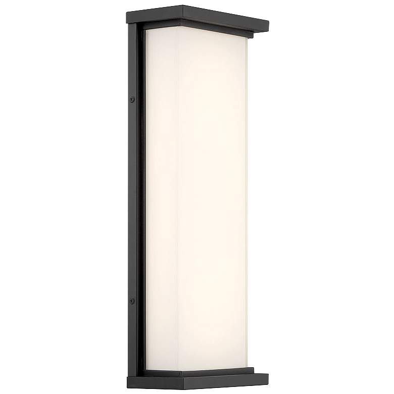 Image 1 George Kovacs Caption LED Black Outdoor Wall Mount with Glass Shade