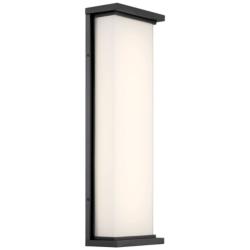 George Kovacs Caption LED Black Outdoor Wall Mount with Glass Shade