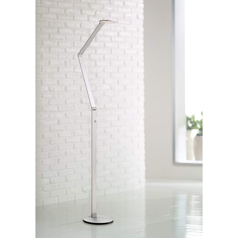 Image 1 George Kovacs Caswell 65" Adjustable Chiseled Nickel LED Floor Lamp