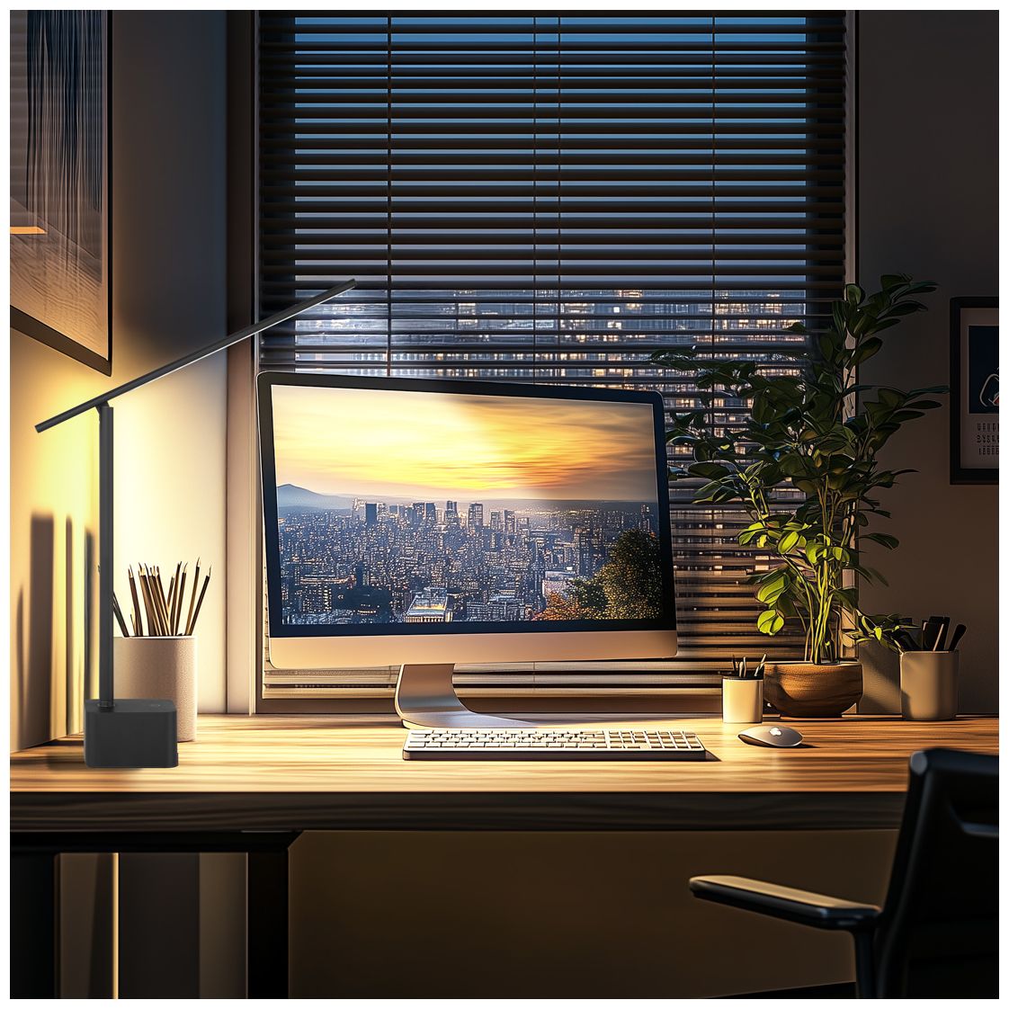 Image 4 George Kovacs CCT LED 14.25-in Black Rechargable Desk Lamp with Metal Shade more views
