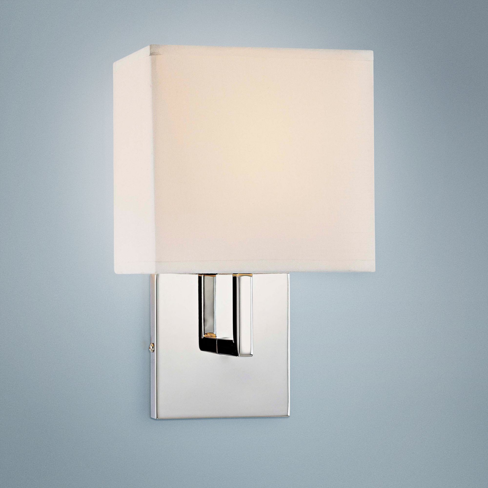 chrome sconce with shade