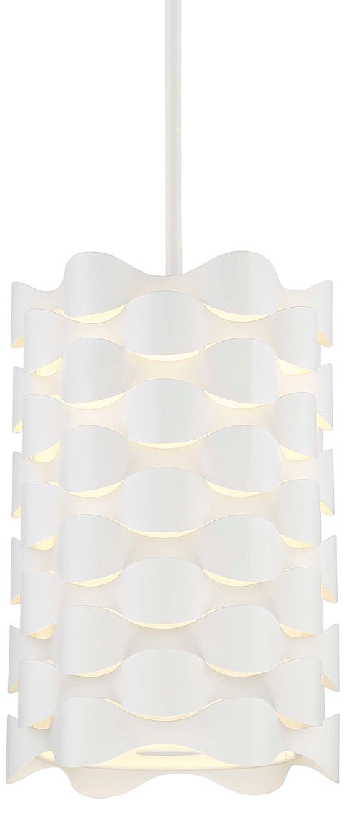 George Kovacs Coastal Current LED 9-in Sand White Mini Pendant with Shade
