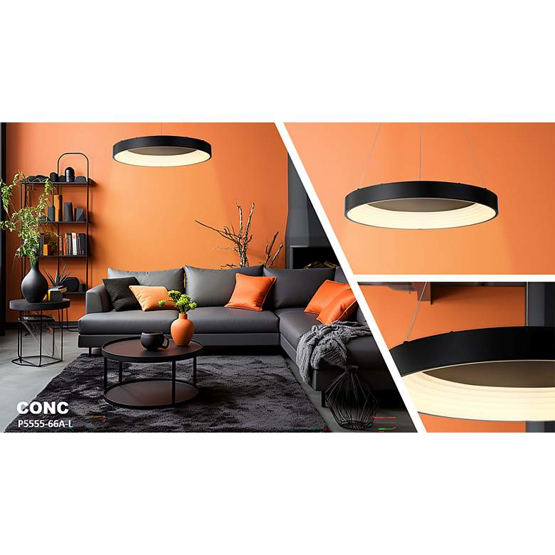 Kovacs Conc 1Light LED Black Pendant 5986F Lamps Plus