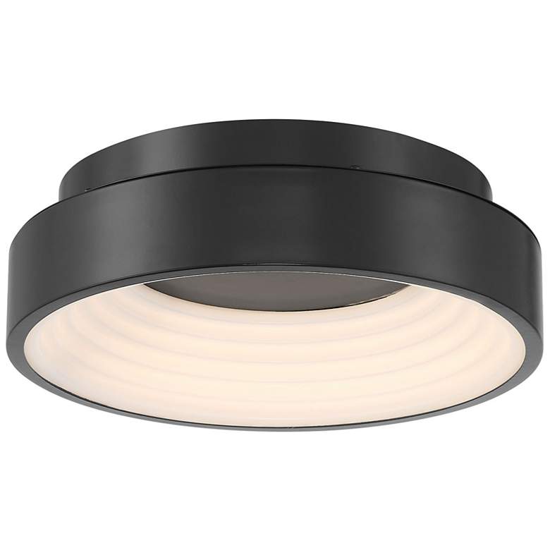 Image 1 George Kovacs Conc LED Black Flush Mount with White Acrylic Shade