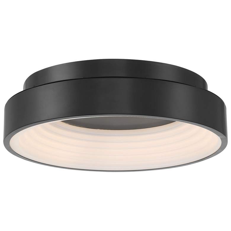 Image 1 George Kovacs Conc LED Black Flush Mount with White Acrylic Shade