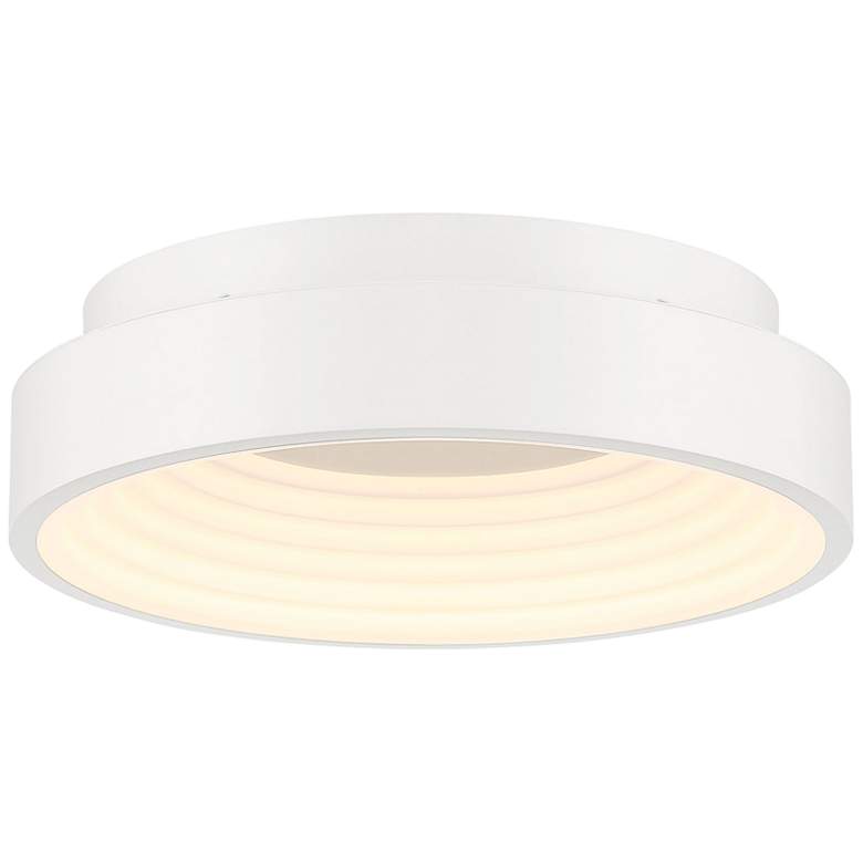 Image 1 George Kovacs Conc LED Matte White Flush Mount with White Acrylic Shade