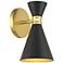 George Kovacs Conic 1-Light Honey Gold and Black Wall Sconce