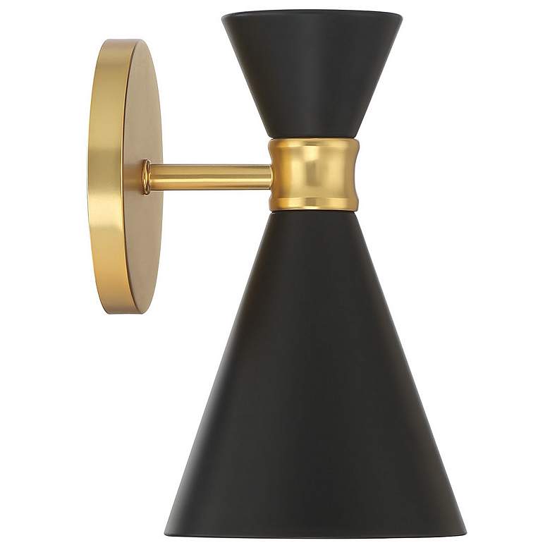 Image 6 George Kovacs Conic 1-Light Honey Gold and Black Wall Sconce more views