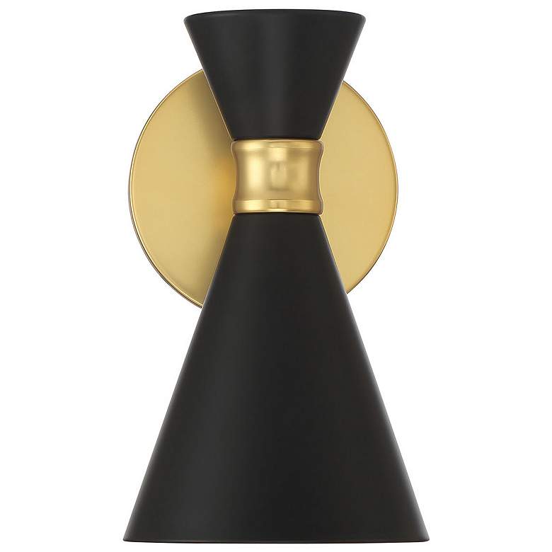 Image 7 George Kovacs Conic 1-Light Honey Gold and Black Wall Sconce more views