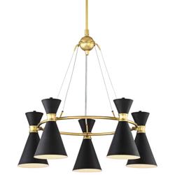 George Kovacs Conic 26&quot; Wide Honey Gold and Black Modern Chandelier
